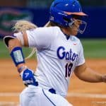 Florida Gators softball player Amanda Lorenz runs against Florida State- 1280x855