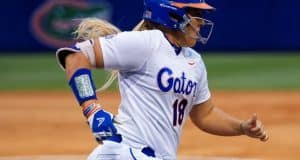 Florida Gators softball player Amanda Lorenz runs against Florida State- 1280x855