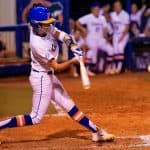 Florida Gators softball player Aubree Munro hits in the 2016 season- 1280x855