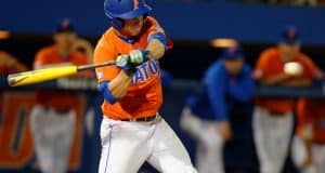 University of Florida catcher JJ Schwarz takes a swing during a win over Florida State at McKethan Stadium- Florida Gators baseball- 1280x852