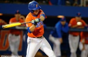 University of Florida catcher JJ Schwarz takes a swing during a win over Florida State at McKethan Stadium- Florida Gators baseball- 1280x852