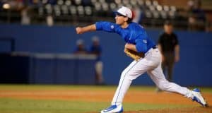University of Florida junior Frank Rubio throws against Florida Gulf Coast in the Florida Gators second game of the 2016 season- Florida Gators baseball- 1280x852