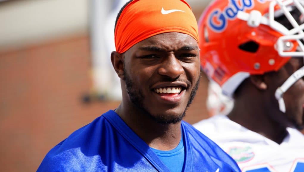 University of Florida redshirt sophomore C'yontai Lewis walks in to practice- Florida Gators football- 1280x852