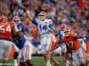 University of Florida redshirt sophomore quarterback Luke Del Rio throws a pass during the 2016 Orange and Blue Debut- Florida Gators football- 1280x852T