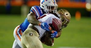 University of Florida safety Keanu Neal tackles FSU running back Dalvin Cook- Florida Gators football- 1280x852