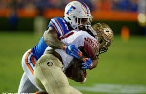 University of Florida safety Keanu Neal tackles FSU running back Dalvin Cook- Florida Gators football- 1280x852