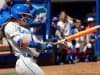 Florida Gators softball player Nicole DeWitt hits in 2016- 1280x853