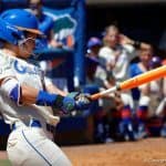 Florida Gators softball player Nicole DeWitt hits in 2016- 1280x853