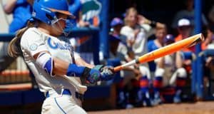Florida Gators softball player Nicole DeWitt hits in 2016- 1280x853