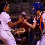 Florida Gators softball players Aleshia Ocasio and Aubree Munro in 2016- 1280x855