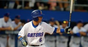 University of Florida freshman Jonathan India steps into the box against Vanderbilt at McKethan Stadium- Florida Gators baseball- 1280x852