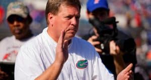 University of Florida head coach Jim McElwain leads his team through warmups before the Florida Gators game against the Georgia Bulldogs in 2015- Florida Gators football- 1280x852