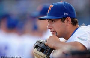 University of Florida outfielder Nick Horvath waits to take the field against the Vanderbilt Commodores- Florida Gators baseball-1280x852