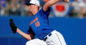 University of Florida pitcher A.J. Puk delivers against Florida Gulf Coast during the first series in 2016- Florida Gators baseball- 1280x852