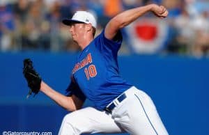 University of Florida pitcher A.J. Puk delivers against Florida Gulf Coast during the first series in 2016- Florida Gators baseball- 1280x852