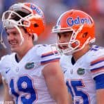 University of Florida punter Johnny Townsend and kicker Eddy Pineiro warm up before the Orange and Blue Debut- Florida Gators football-1280x852