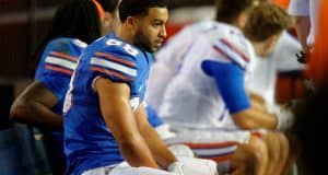 University of Florida receiver Ryan Sousa watches the Orange and Blue Debut in 2016- Florida Gators football- 1280x852