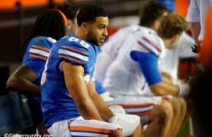 University of Florida receiver Ryan Sousa watches the Orange and Blue Debut in 2016- Florida Gators football- 1280x852