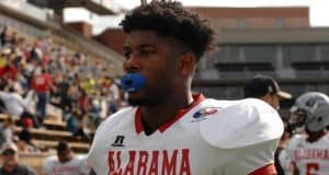 University of Florida running back signee Lamical Perine walks off the field after the Alabama-Mississippi All-Star game- Florida Gators football- 1280x852