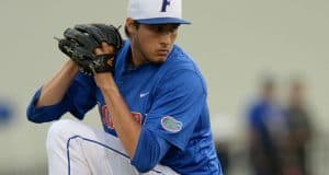 Florida Gators baseball pitcher Alex Faedo pitches against Georgia Tech- 1280x854