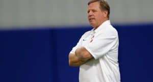 Florida Gators head coach Jim McElwain watches over Gators camp- 1280x853