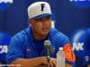 University of Florida head coach Kevin O’Sullivan speaks with the media after the Florida Gators’ Super Regional win over Florida State- Florida Gators baseball- 1280x852