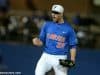 University of Florida pitcher Logan Shore reacts after striking out the side in a Super Regional win over FSU- Florida Gators baseball- 1280x852