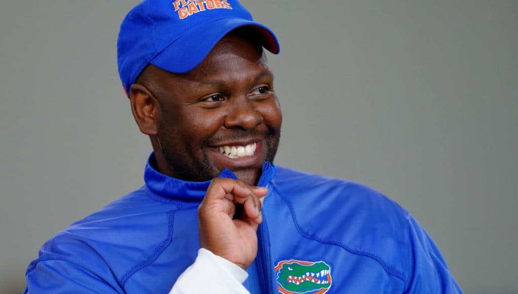 Florida Gators RB coach Tim Skipper coaching at FNL- 1280x853