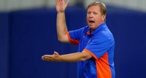 Florida Gators head coach Jim McElwain doing the Chomp during Friday Night Lights- 1280x853