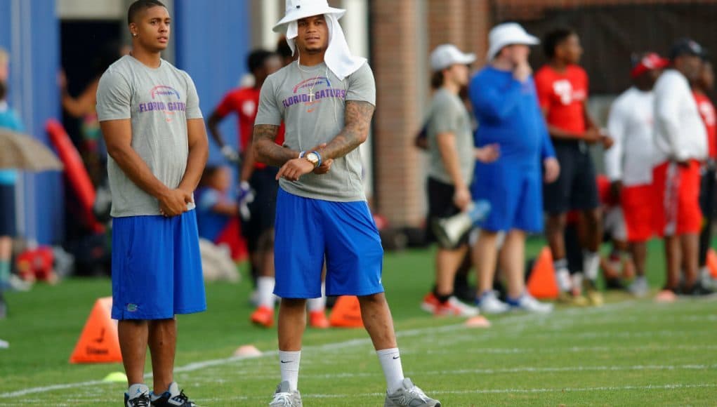 University of Florida cornerbacks Quincy Wilson and Jalen Tabor participate in the Jim McElwain football camp in Gainesville- Florida Gators football- 1280x852