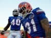 University of Florida defenders Jalen Tabor and Jarrad Davis take the field before the Orange and Blue Debut- Florida Gators football- 1280x852