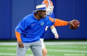 University of Florida defensive backs coach Torrian Gray coaches during spring football camp- Florida Gators football- 1280x852