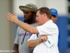 University of Florida head coach Jim McElwain and senior linebacker Jarrad Davis talk during McElwain’s youth football camp- Florida Gators football- 1280x852