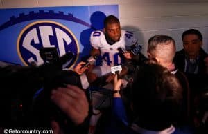 University of Florida linebacker Jarrad Davis speaks with the media following the Florida Gators loss in the SEC Championship game- Florida Gators football- 1280x852