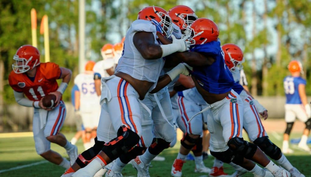 Florida Gators freshman offensive lineman Jawaan Taylor at practice on August 24th- 1280x853