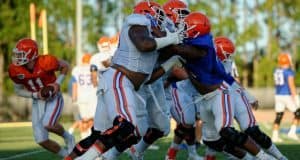 Florida Gators freshman offensive lineman Jawaan Taylor at practice on August 24th- 1280x853