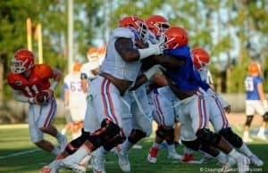 Florida Gators freshman offensive lineman Jawaan Taylor at practice on August 24th- 1280x853