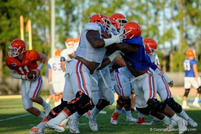 Florida Gators freshman offensive lineman Jawaan Taylor at practice on August 24th- 1280x853