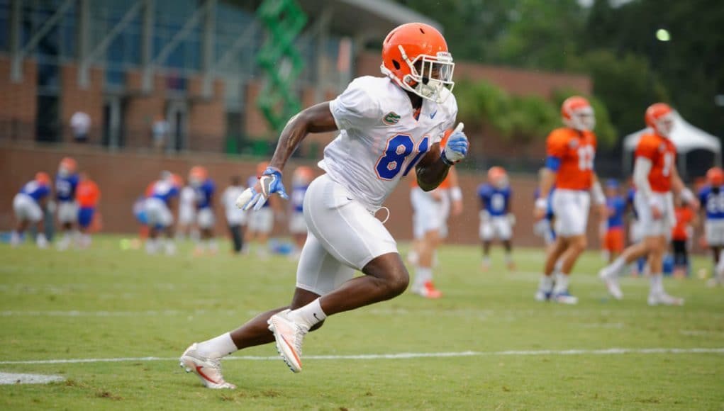 Florida Gators receiver Antonio Callaway at fall practice in 2016- 1280x853