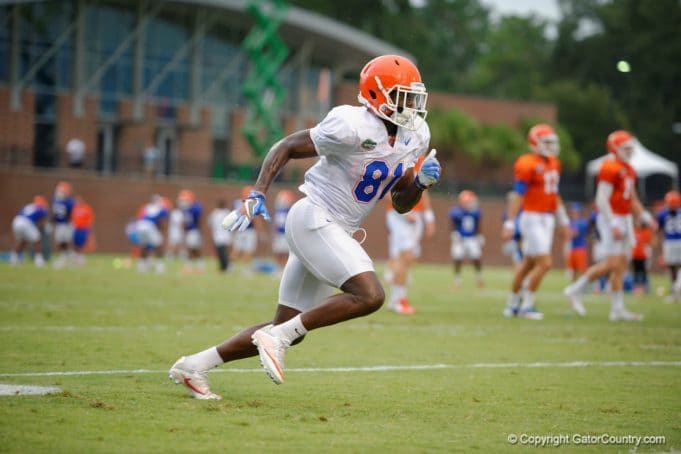 Florida Gators receiver Antonio Callaway at fall practice in 2016- 1280x853