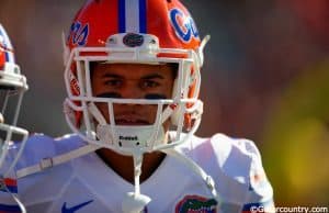 University of Florida cornerback Jalen Tabor warms up before a game at FSU in 2014- Florida Gators football- 1280x852