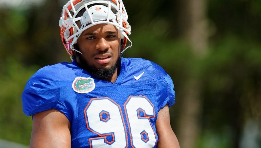 University of Florida defensive back CeCe Jefferson walks into a practice before the 2016 Florida Gators football season- Florida Gators football- 1280x852