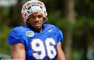 University of Florida defensive back CeCe Jefferson walks into a practice before the 2016 Florida Gators football season- Florida Gators football- 1280x852