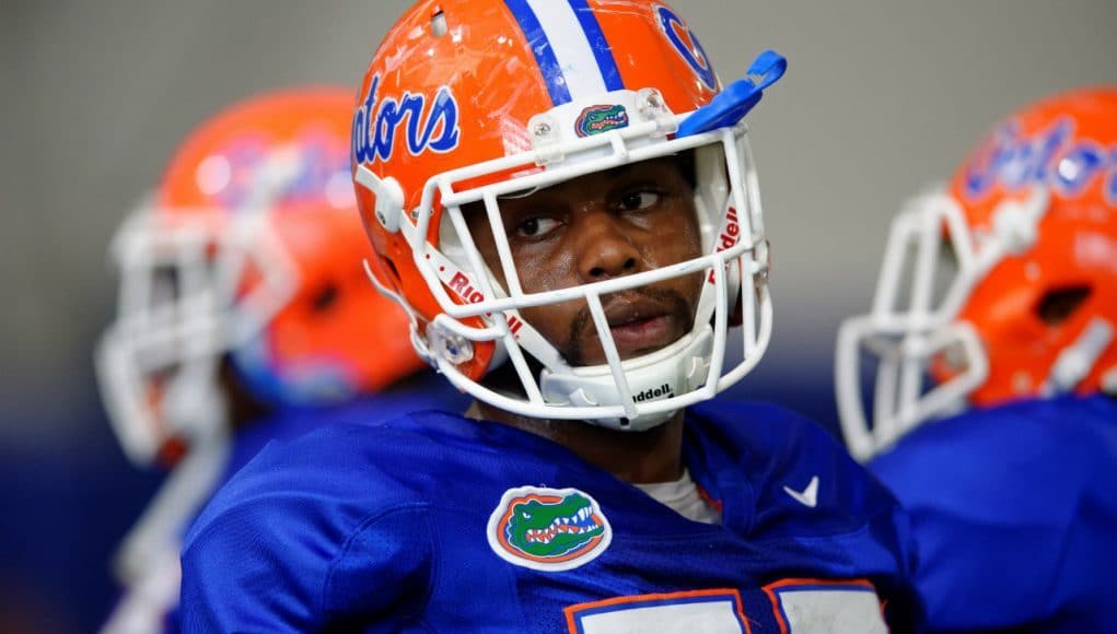 University of Florida defensive lineman Thomas Holley goes through a spring practice in 2016- Florida Gators football- 1280x852