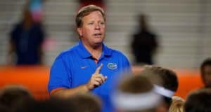 University of Florida head coach Jim McElwain talks to campers at the conclusion of Friday Night Lights- Florida Gators football- 1280x852