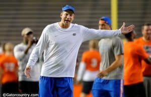 University of Florida offensive coordinator Doug Nussmeier coaches campers during Friday Night Lights- Florida Gators football- 1280x852