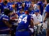 University of Florida offensive line coach Mike Summers works with his unit during Florida’s win over New Mexico State- Florida Gators football- 1280x854