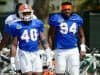 University of Florida seniors Jarrad Davis and Bryan Cox Jr. walk into the Gators’ sixth spring practice in 2015- Florida Gators football- 1280x852