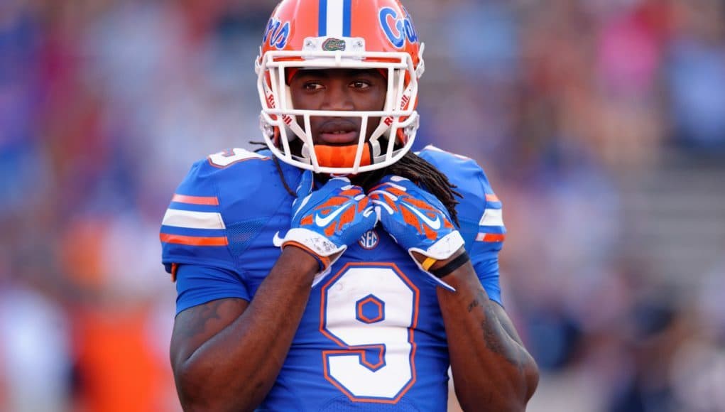 University of Florida wide receiver Dre Massey warms up before the Orange and Blue Debut- Florida Gators football- 1280x852