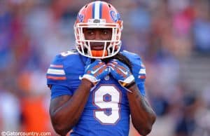 University of Florida wide receiver Dre Massey warms up before the Orange and Blue Debut- Florida Gators football- 1280x852